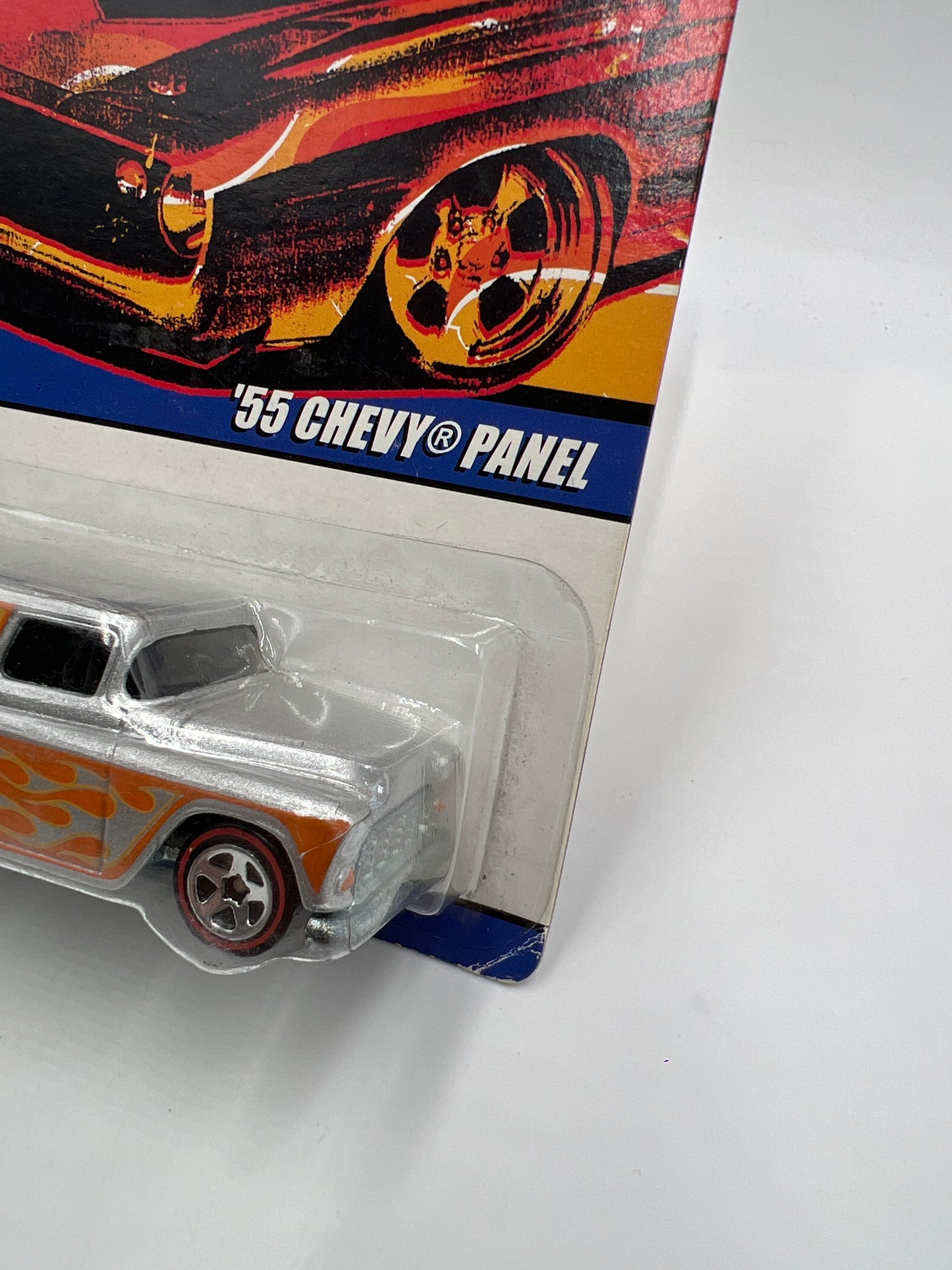 Hot Wheels Since 68 Top 40 #8 55 Chevy Panel Silver/Orange Cracked Blister 242H