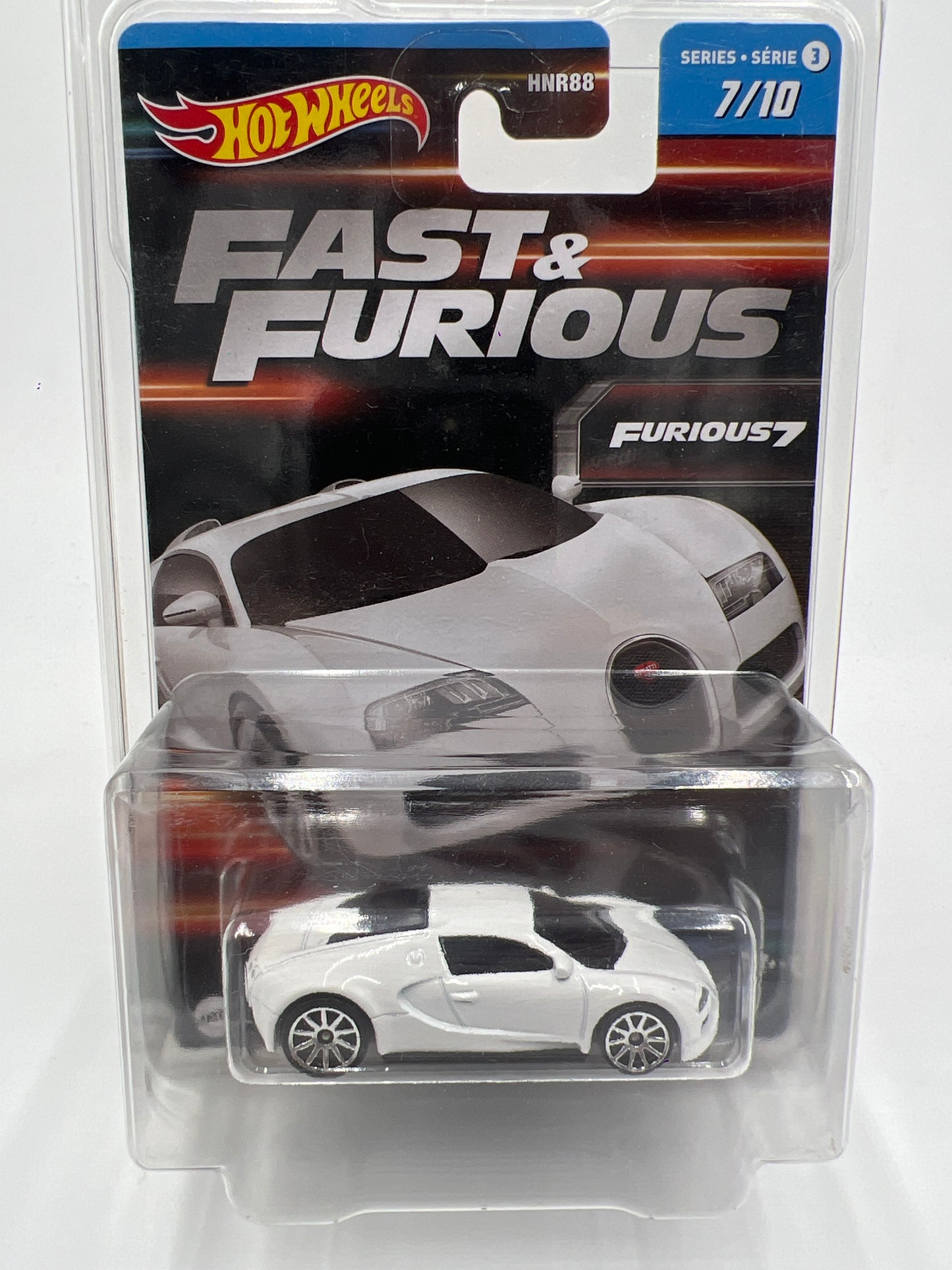 Hot Wheels Fast & Furious Series 3 #7 Bugatti Veyron White W/Protector