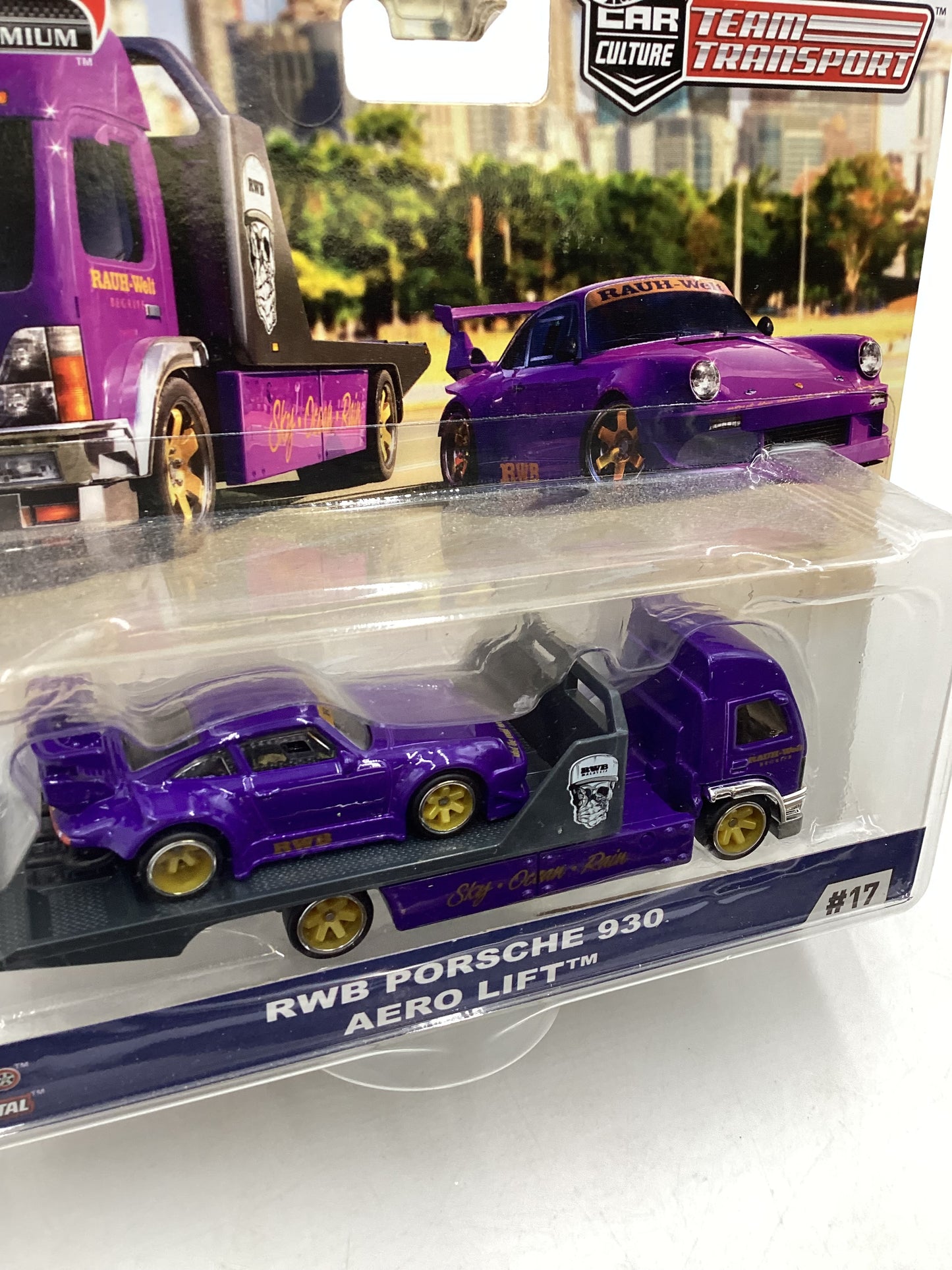 Hot wheels 2019 Team Transport #17 RWB Porsche 930 & Aero Lift W/Protector