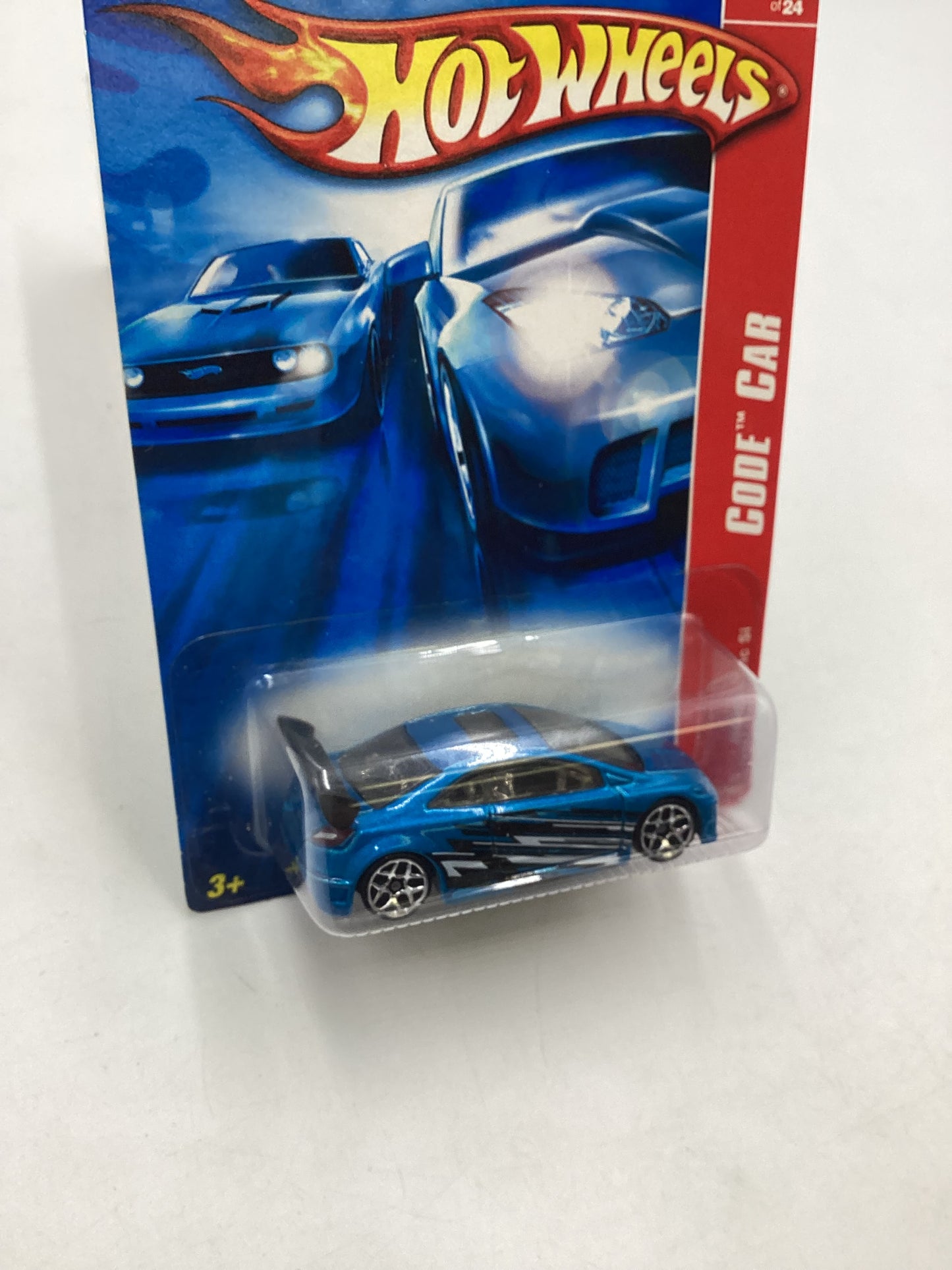 2007 Hot wheels #100 Code Car Blue Honda Civic Si