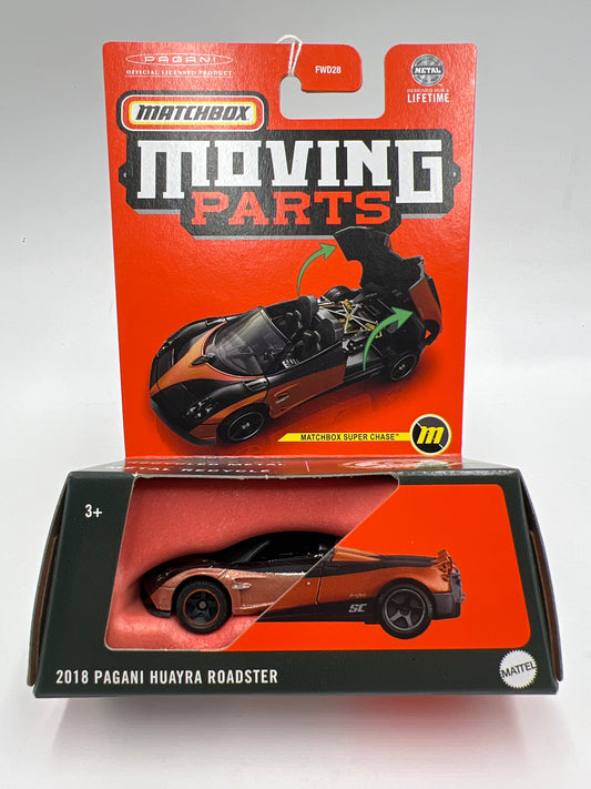 Matchbox Moving Parts Super Chase 2018 Pagani Huayra Roadster Orange