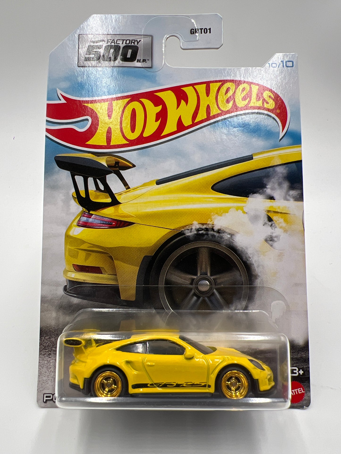 Hot Wheels Porsche 911 GT3 RS Yellow Wheel Swap Custom On Card W/Protector