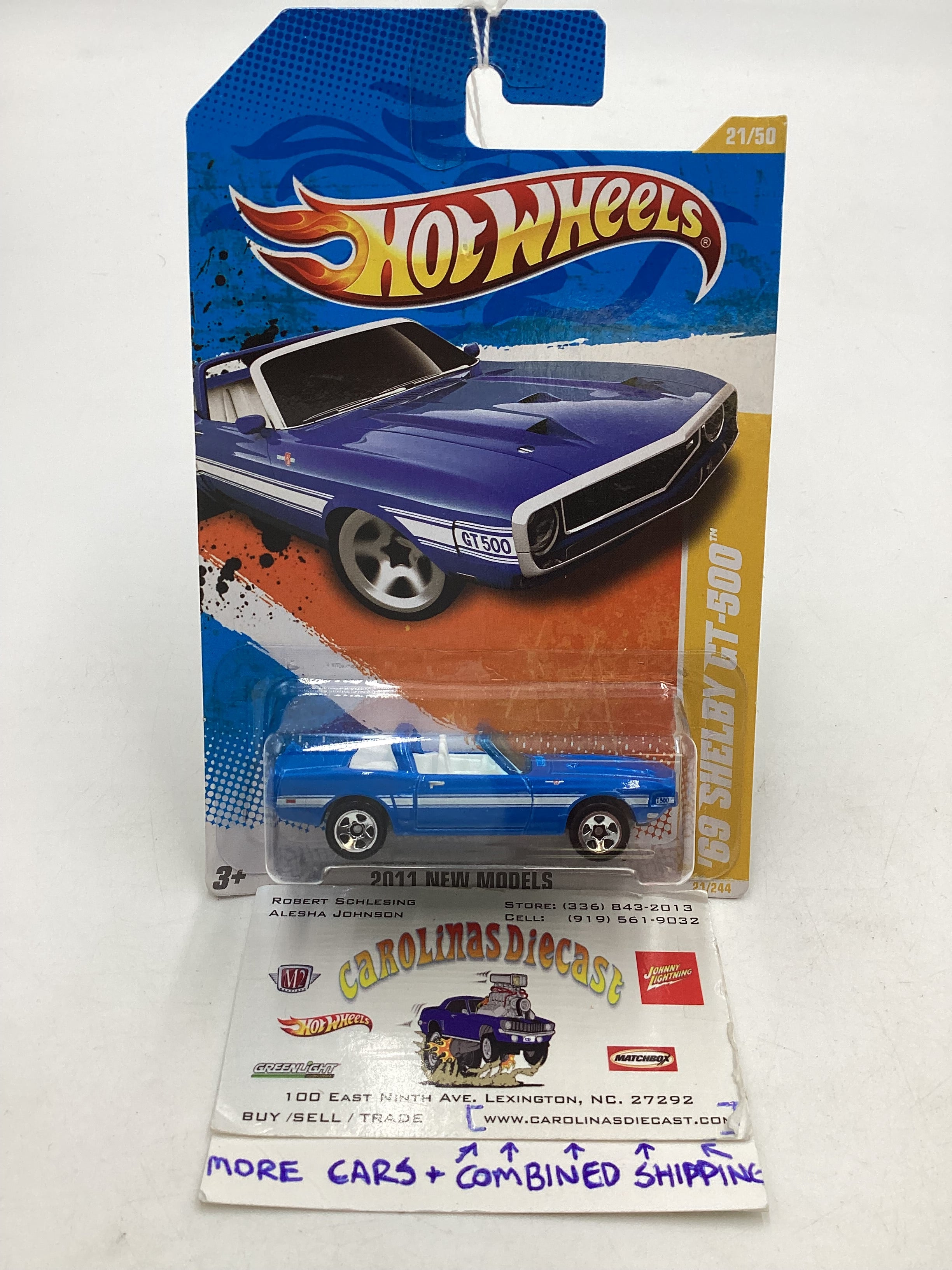 2011 Hot Wheels #21 69 Shelby GT-500 Blue 23H – carolinasdiecast