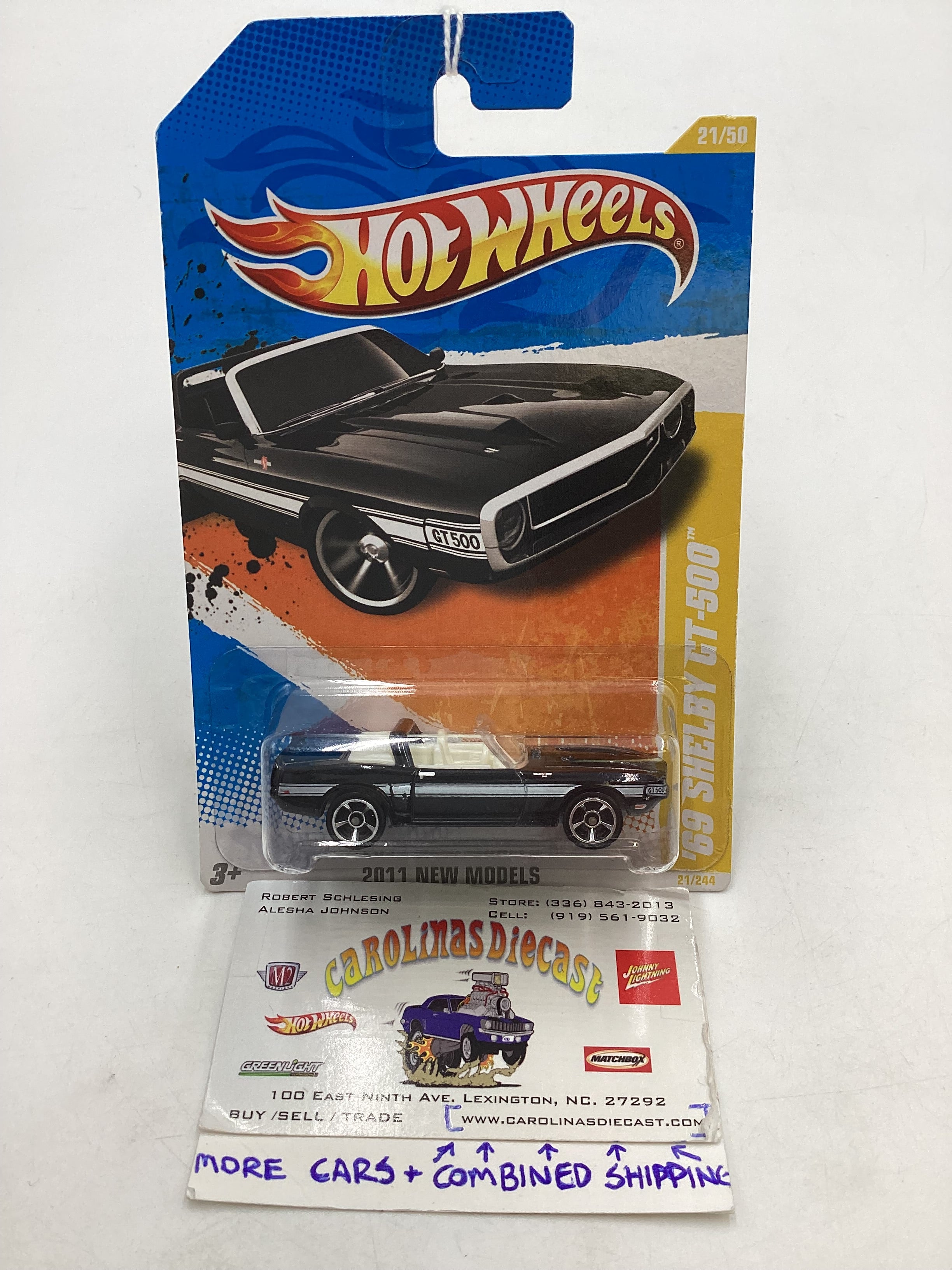 2011 Hot Wheels #21 69 Shelby GT-500 Black 26E – carolinasdiecast