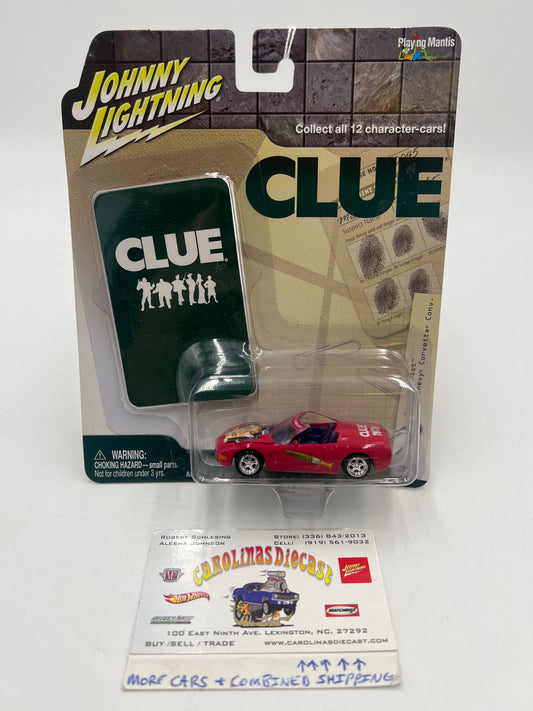 Johnny Lightning Clue Miss Scarlet 2003 Chevy Corvette Conv. Red 189C