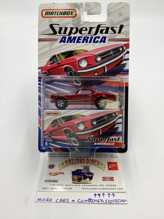 Matchbox Superfast America #6 1965 Ford Mustang GT Red 173C