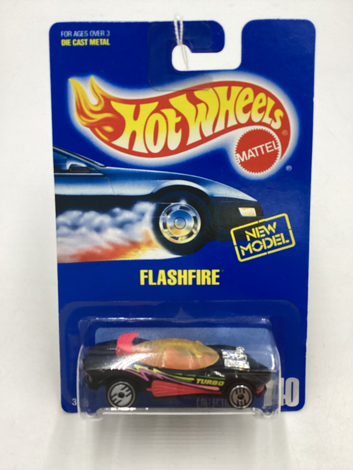 Hot Wheels Blue Card New Model Collector  No. 140 Flashfire Black UH Chrome Wheels 240G