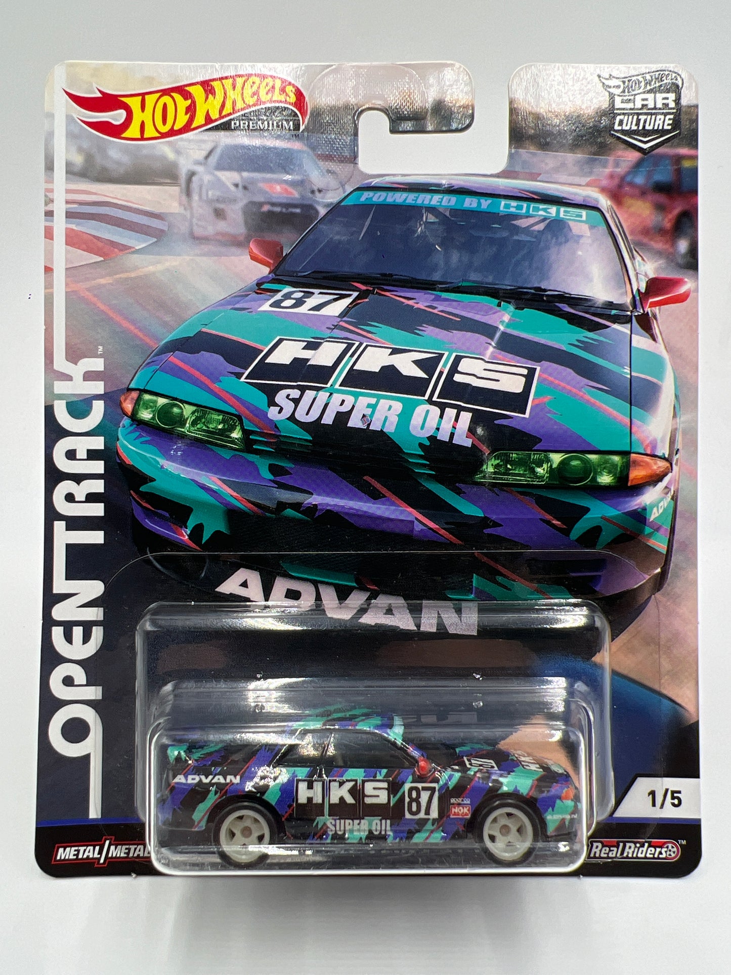 Hot Wheels Premium Open Track #1 Nissan Skyline GT-R HKS W/Protector