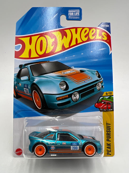 2025 Hot Wheels Super Treasure Hunt #247 Ford RS200 Gulf Blue W/Protector