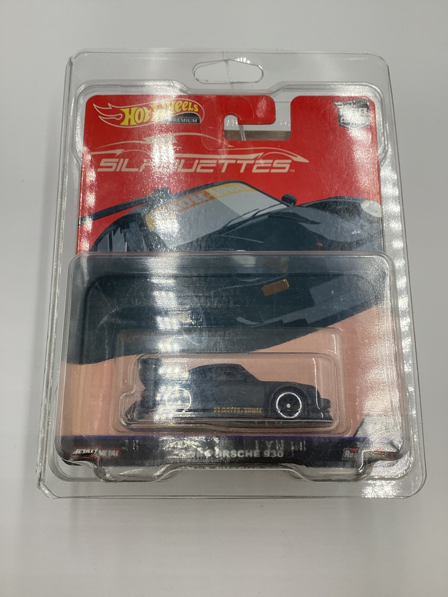 2018 Hot Wheels Premium Silhouettes #4 RWB Porsche 930 Matte Black *Exhaust Error* with protector