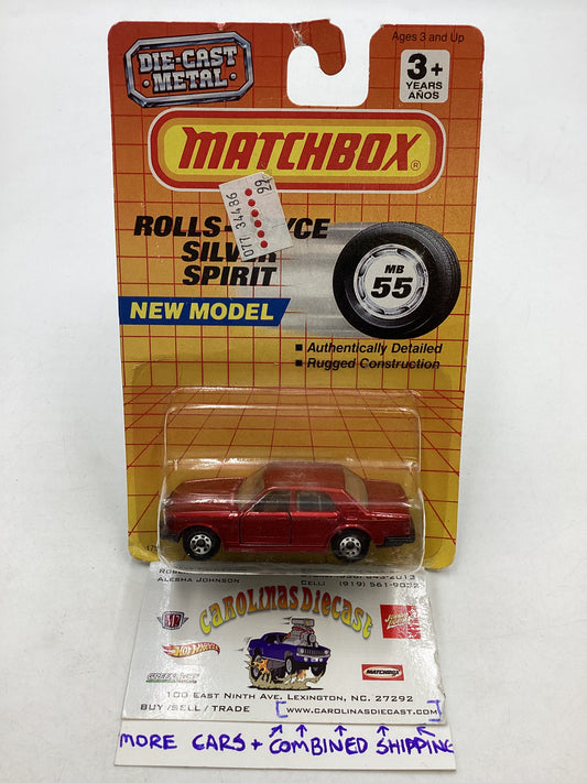 Matchbox #55 New Model Rolls Royce Silver Spirit Red Card not mint