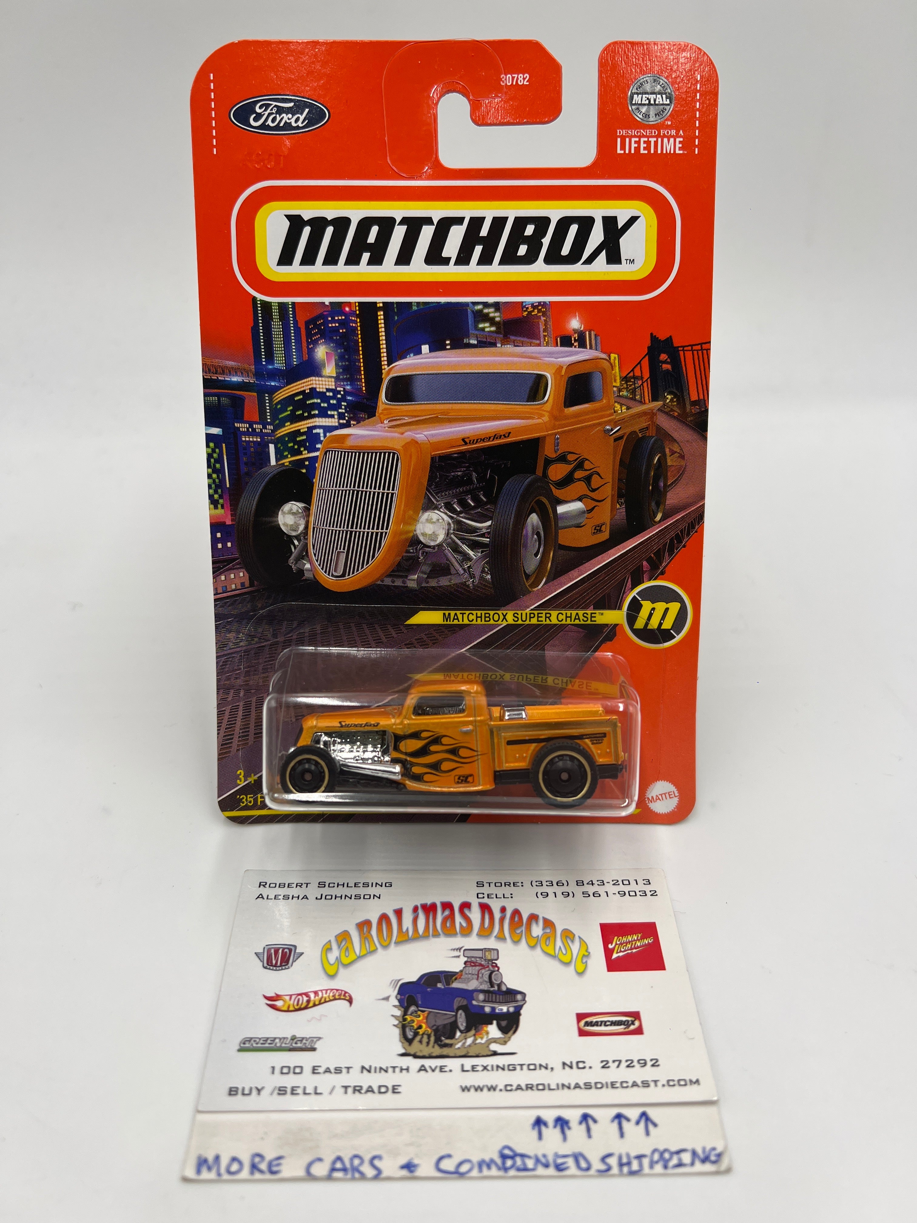 2025 Matchbox Super Chase 35 Ford Pickup Orange W/Protector
