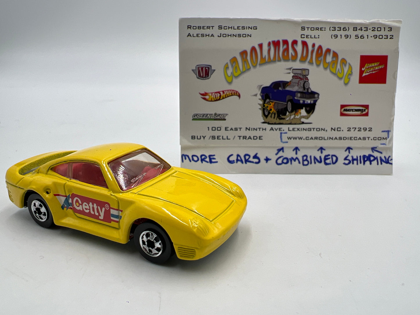 Hot Wheels 1991 Getty Promo Porsche 959 Yellow Loose