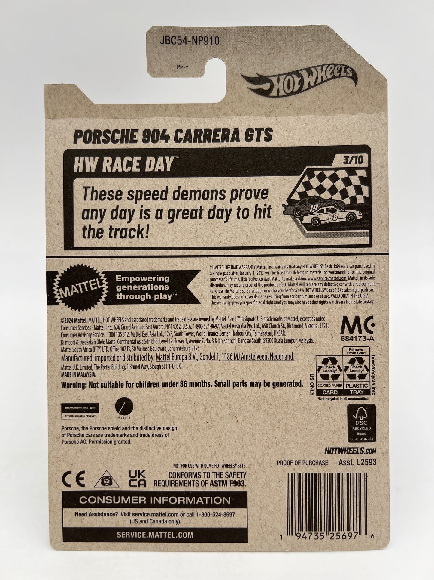 2025 Hot Wheels Walgreens Exclusive #100 Porsche 904 Carrera GTS Green W/Protector