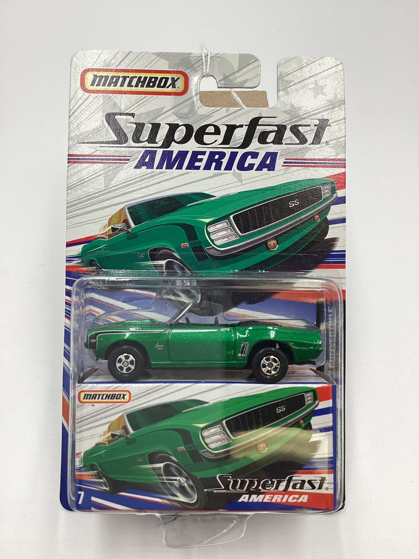 Matchbox Superfast America #7 1969 Chevrolet Camaro SS Convertible Green 174F