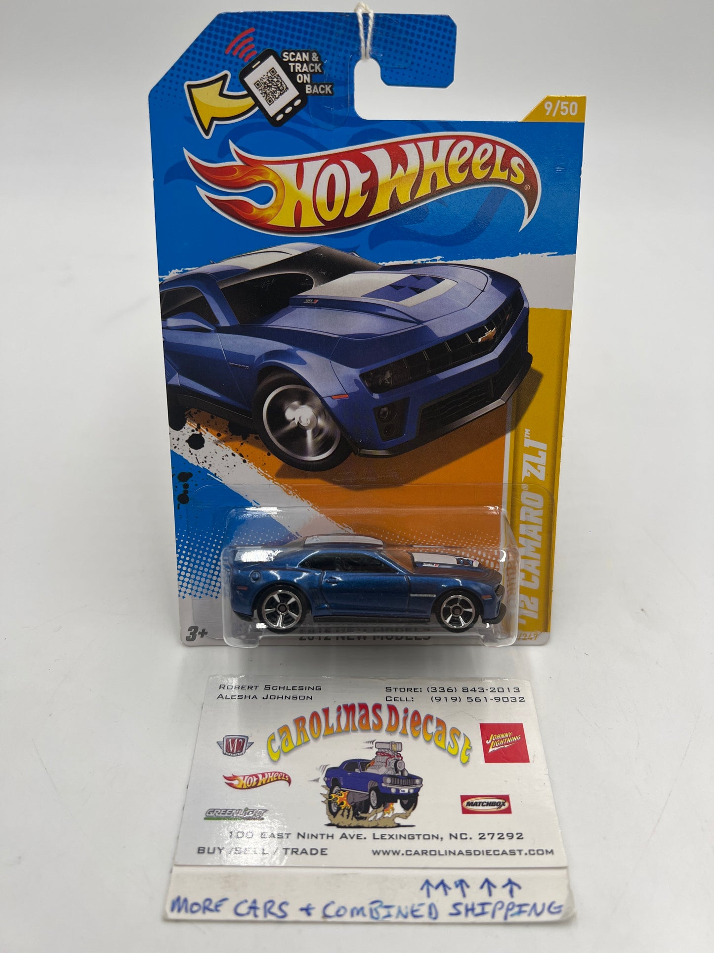 2012 Hot Wheels New Models #9 12 Camaro ZL1 Blue 3B