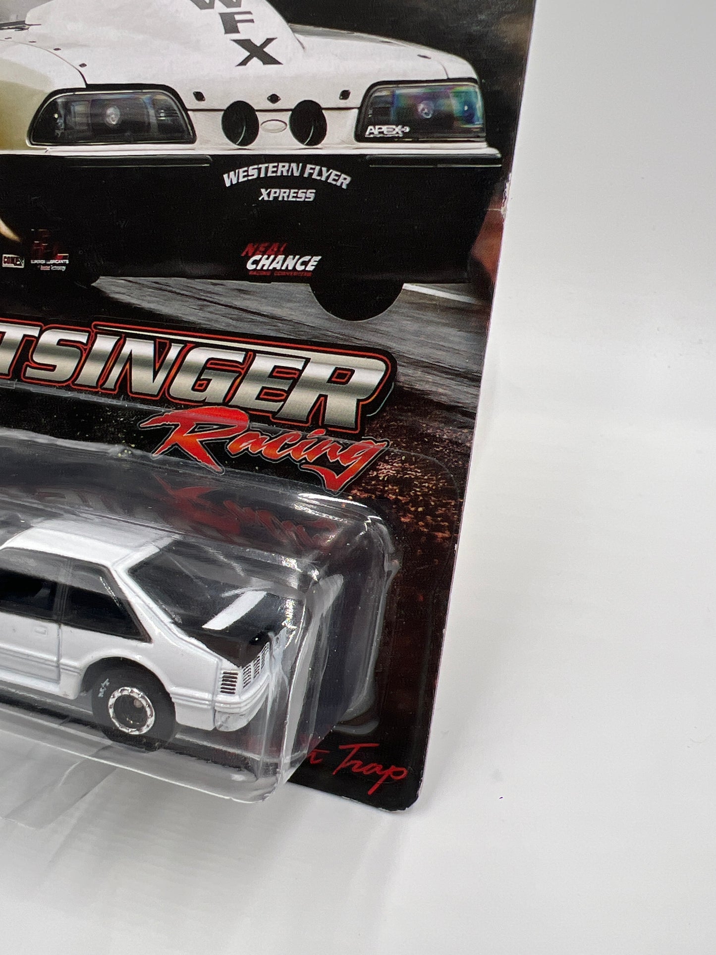 Johnny Lightning Street Outlaws SIGNED Chuck Seitsinger 1989 Ford Mustang GT W/Protector
