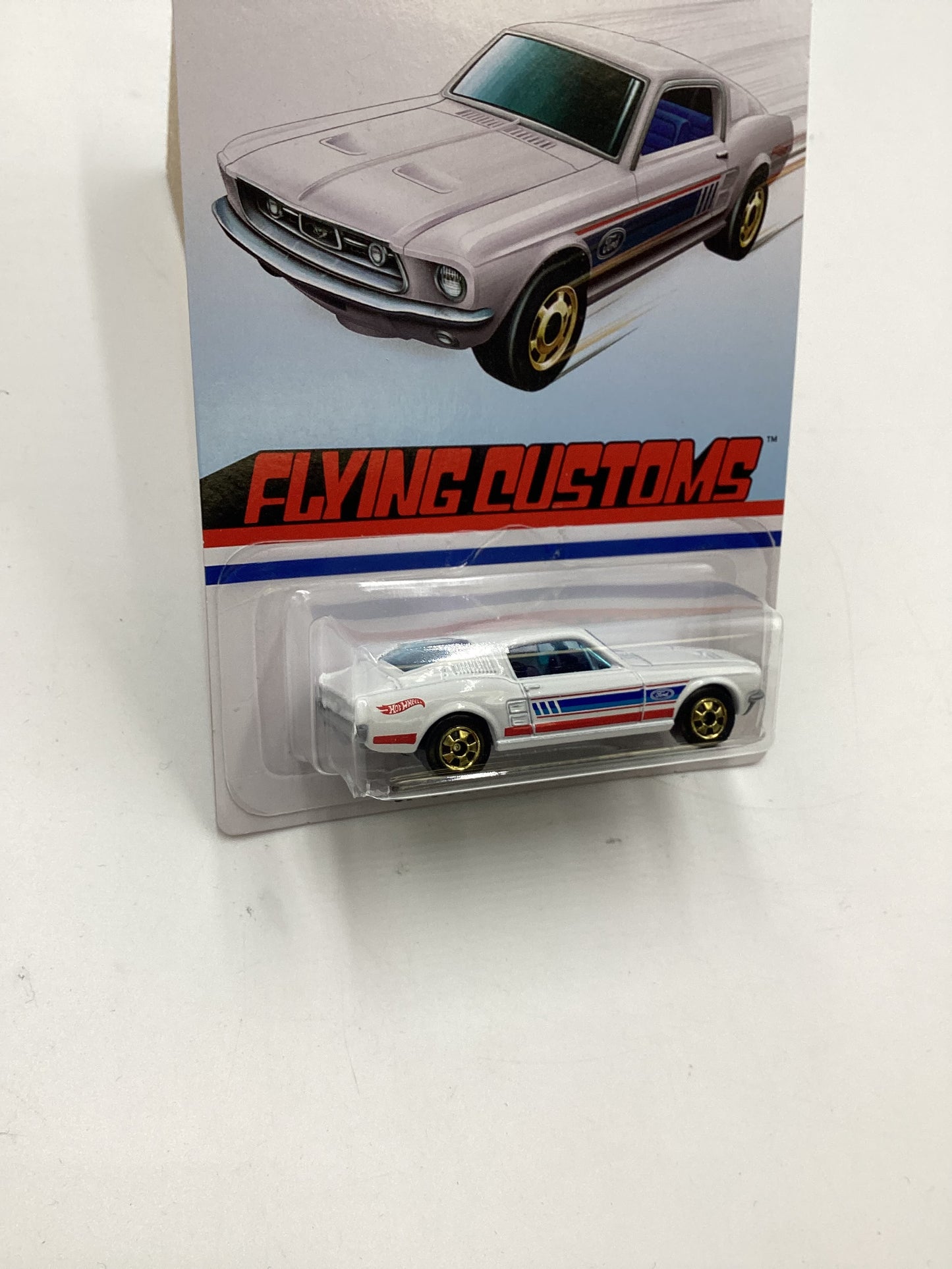 Hot Wheels Target Exclusive Flying Customs 67 Custom Mustang White Cracked Blister