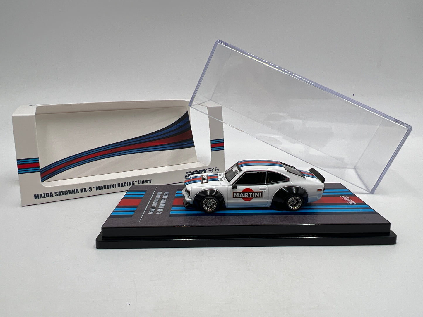 Inno64 1/64 Mazda Savanna RX-3 Martini Racing Livery White