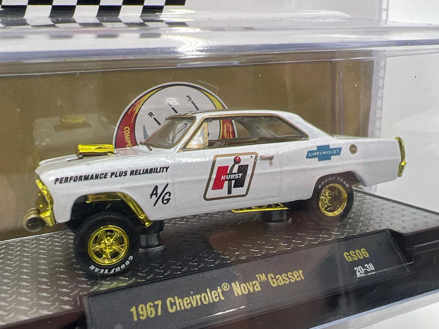 M2 Machines Hurst CHASE 1967 Chevrolet Nova Gasser White GS06