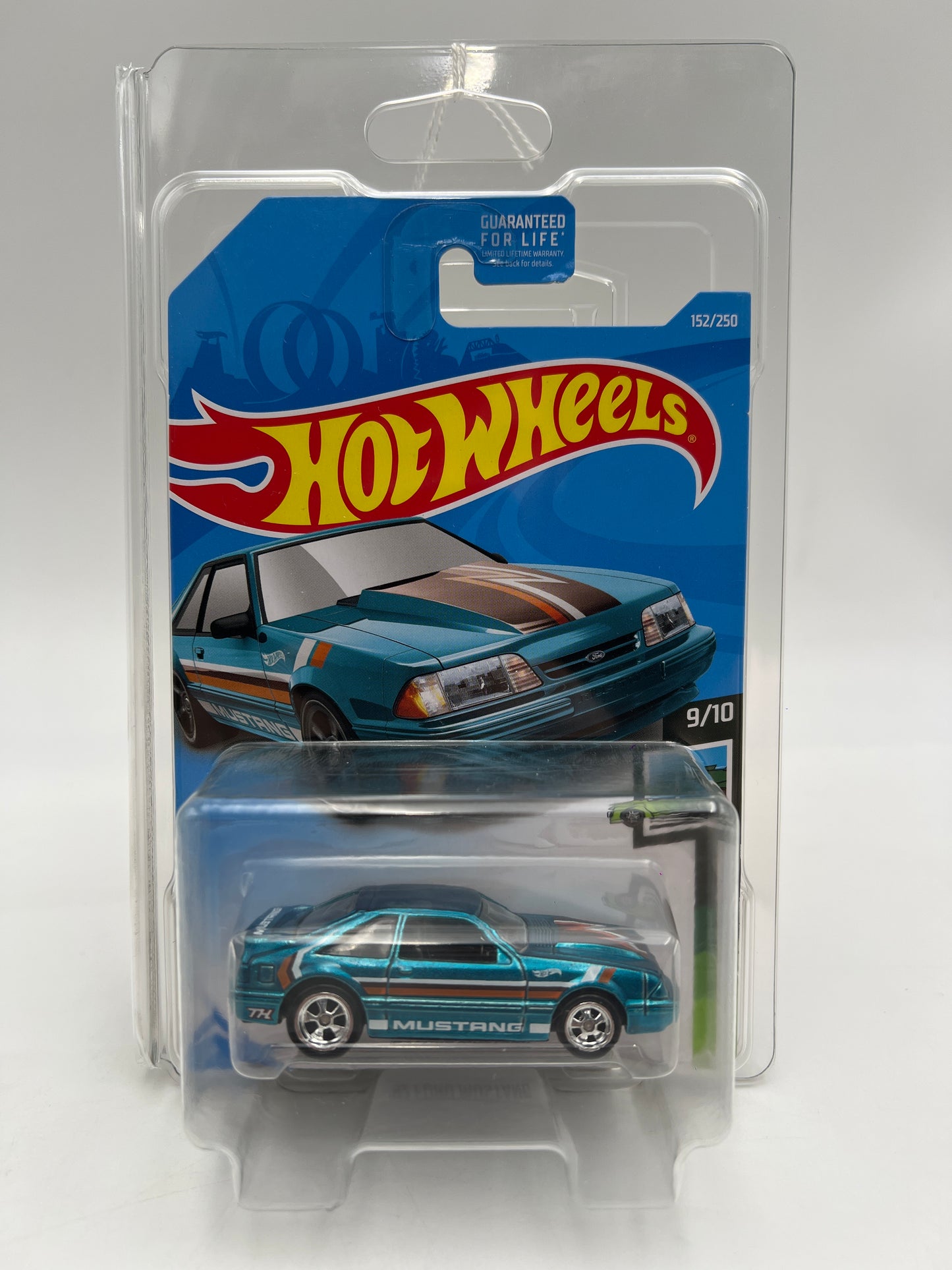 2019 Hot Wheels Super Treasure Hunt #152 92 Ford Mustang Foxbody Blue W/Protector