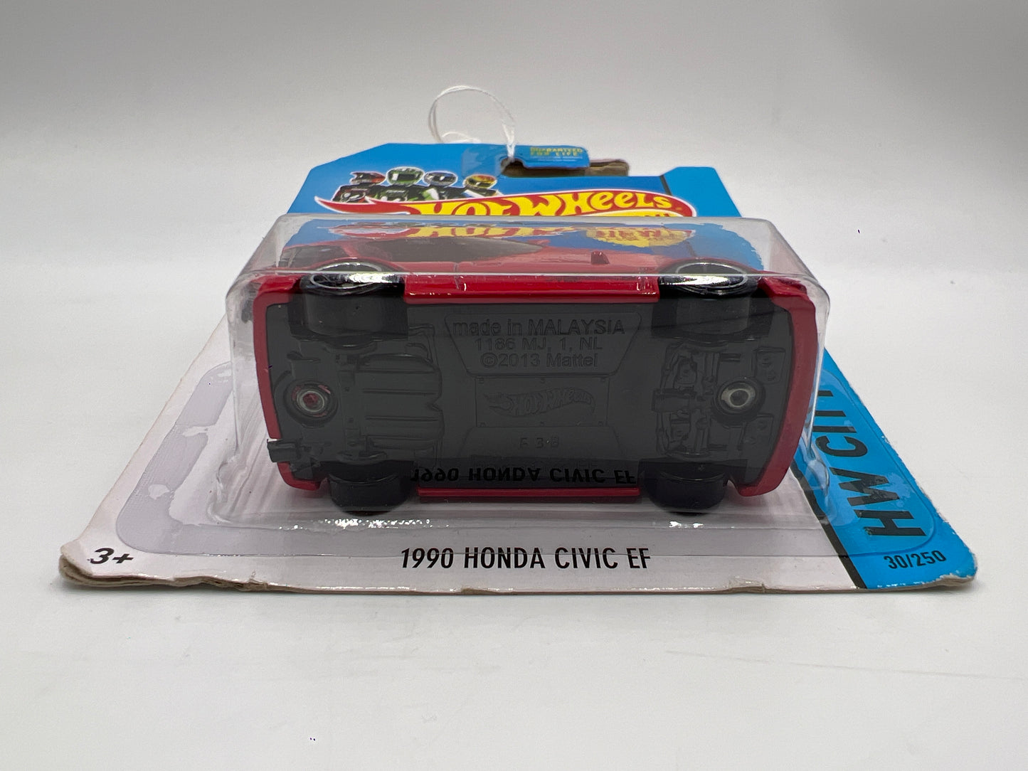 2014 Hot Wheels City #30 1990 Honda Civic EF Red Bad Card 78A