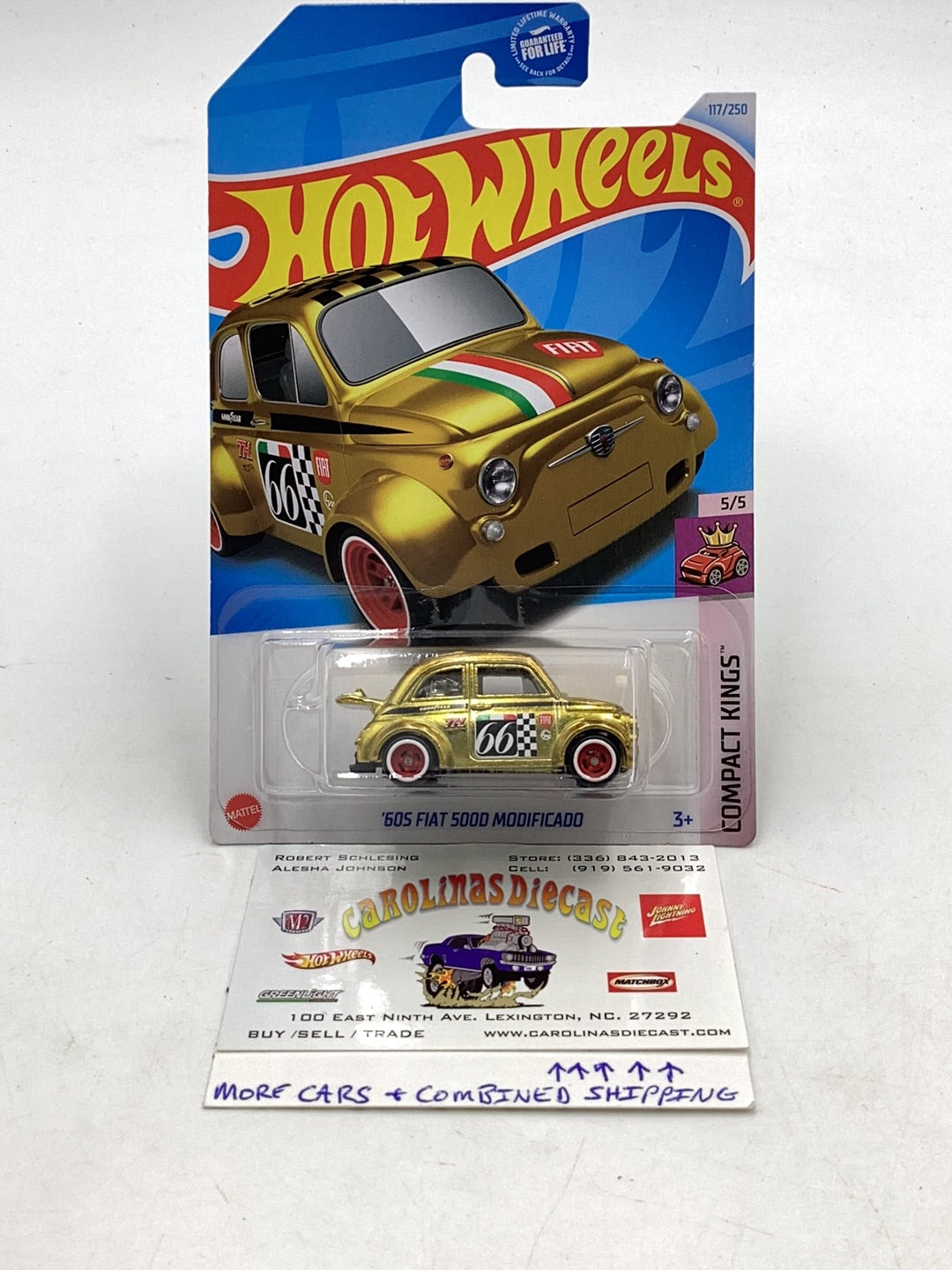 Hot Wheels 2024 E Case Super Treasure Hunt #117 60s Fiat 500D Modificado with protector