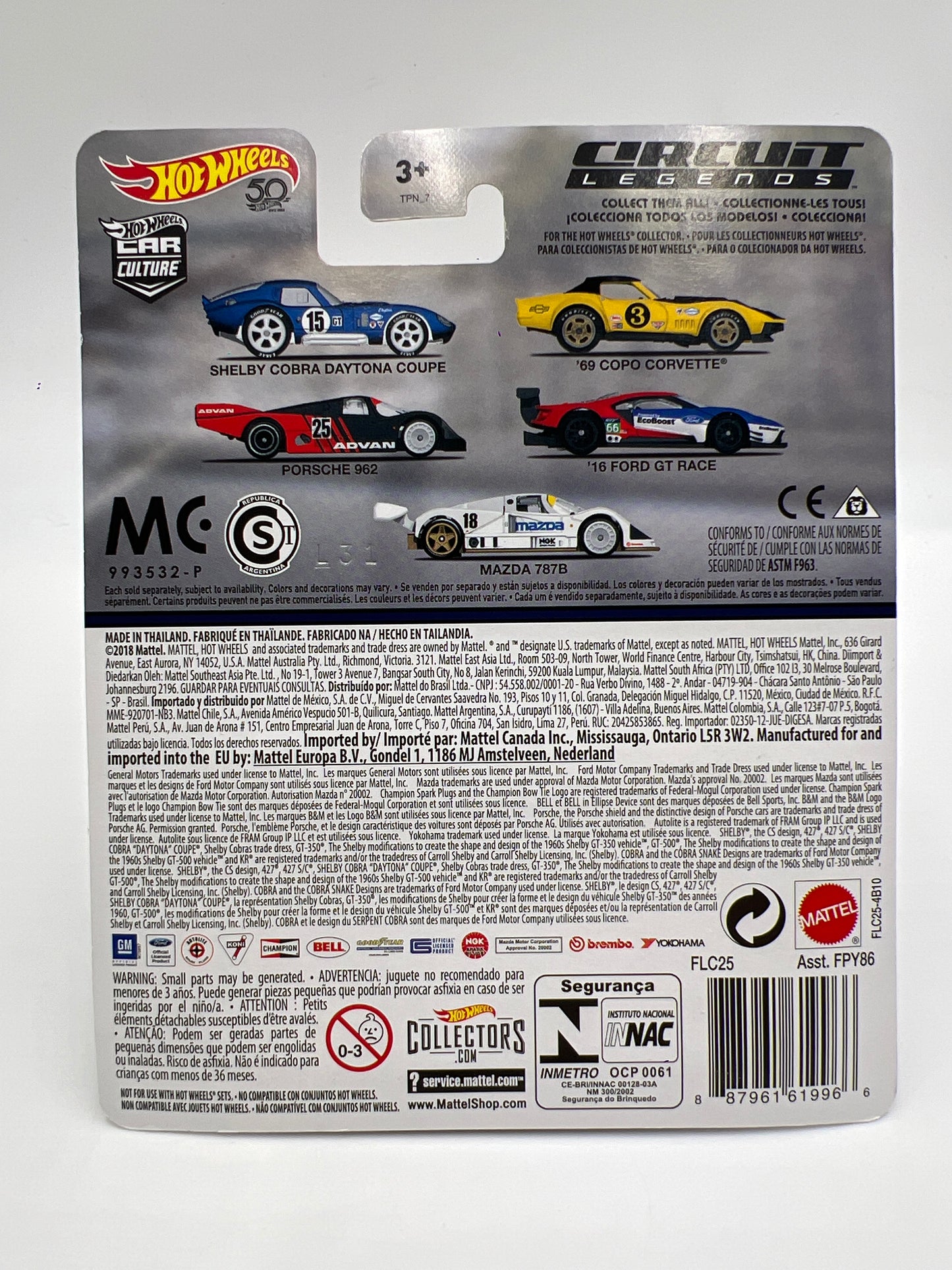2018 Hot Wheels Car Culture Premium Circuit Legends #5 Mazda 787B White W/Protector