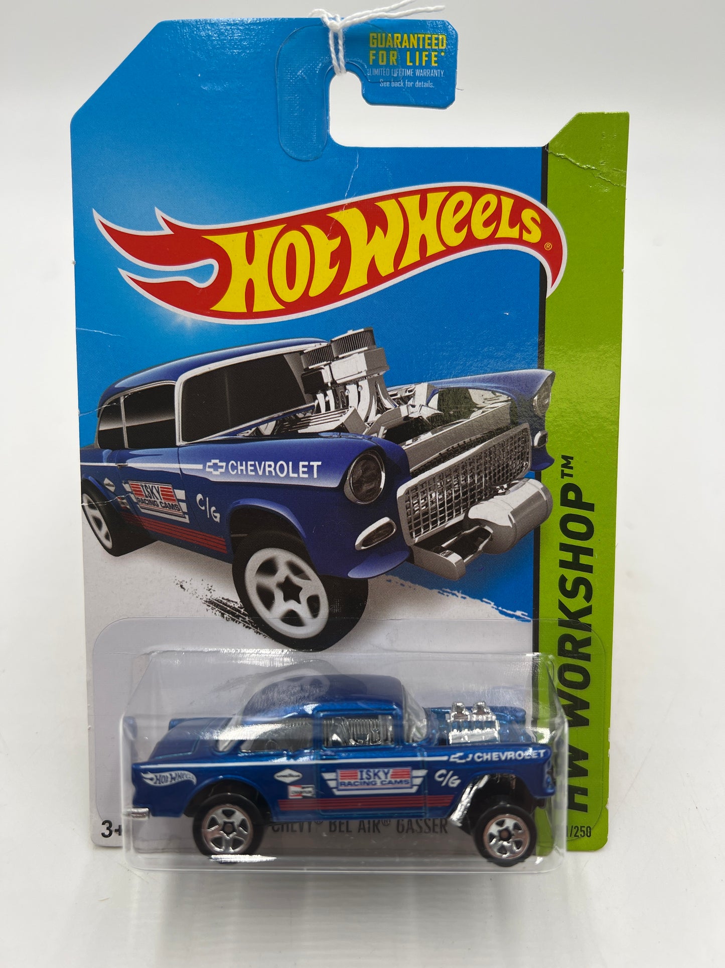 2014 Hot Wheels Workshop #241 55 Chevy Bel Air Gasser Blue *Bad Card* 9H