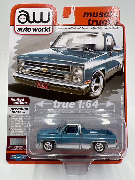 Auto World Muscle Trucks Release 2 Version B 1985 Chevy Silverado Fleetside Blue 185A