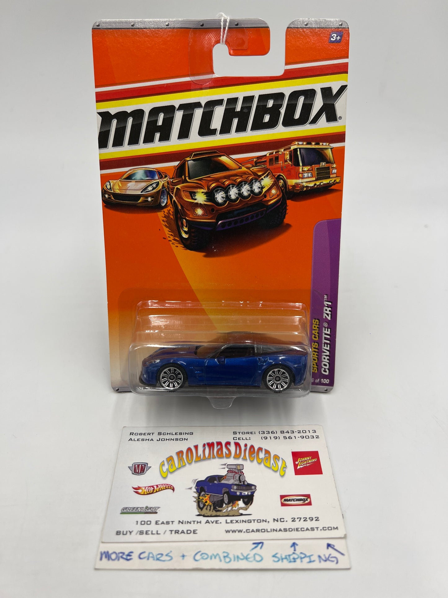 Matchbox Sports Cars #6 Corvette ZR1 Blue 216D