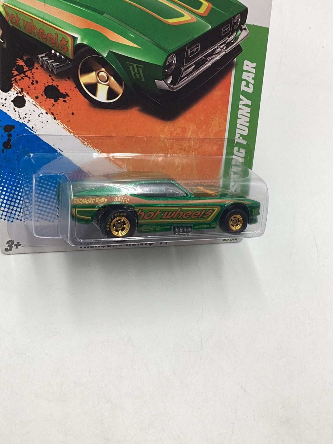 2011 hot wheels super treasure hunt #60 71 Mustang Funny Car W/ Protector