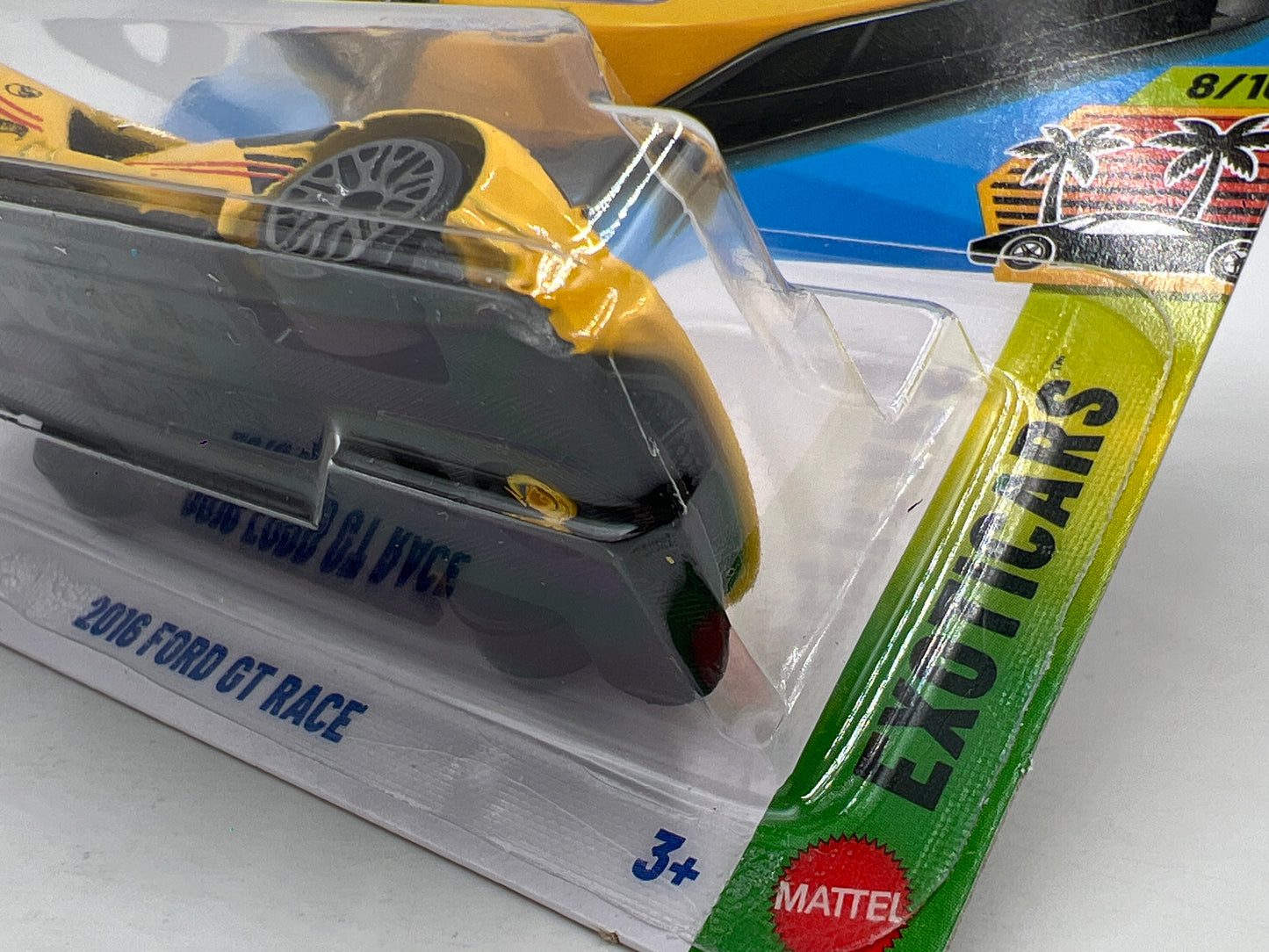 2026 Hot Wheels F Case Treasure Hunt #124 2016 Ford GT Race Yellow Cracked Blister