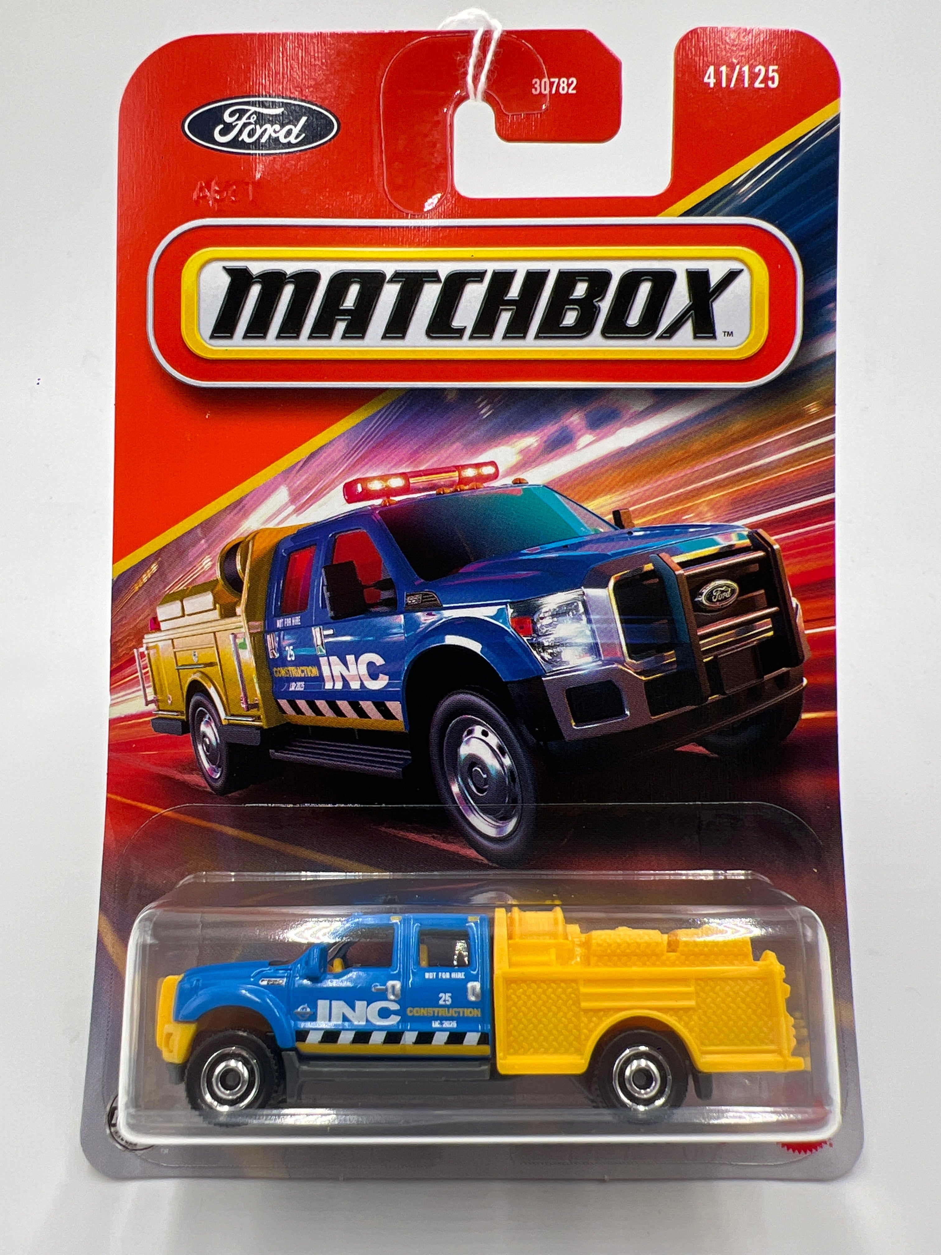 2025 Matchbox #41 Ford F-550 Super Duty INC Blue/Yellow 213R