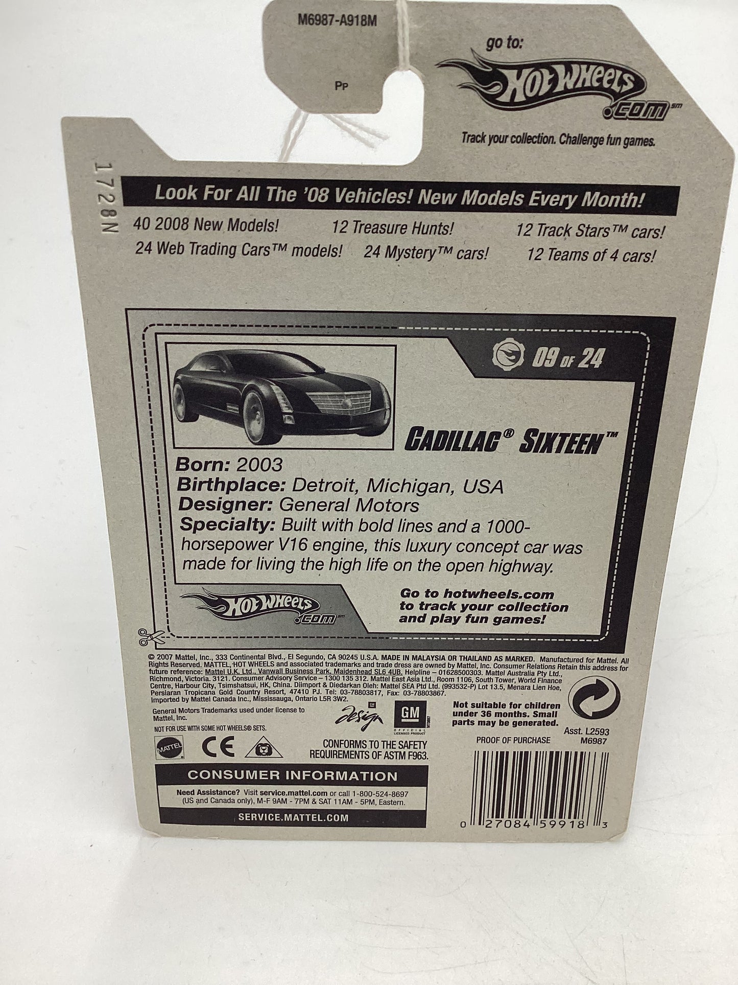 2008 Hot Wheels Web Trading Cars #85 Cadillac Sixteen Silver 60A