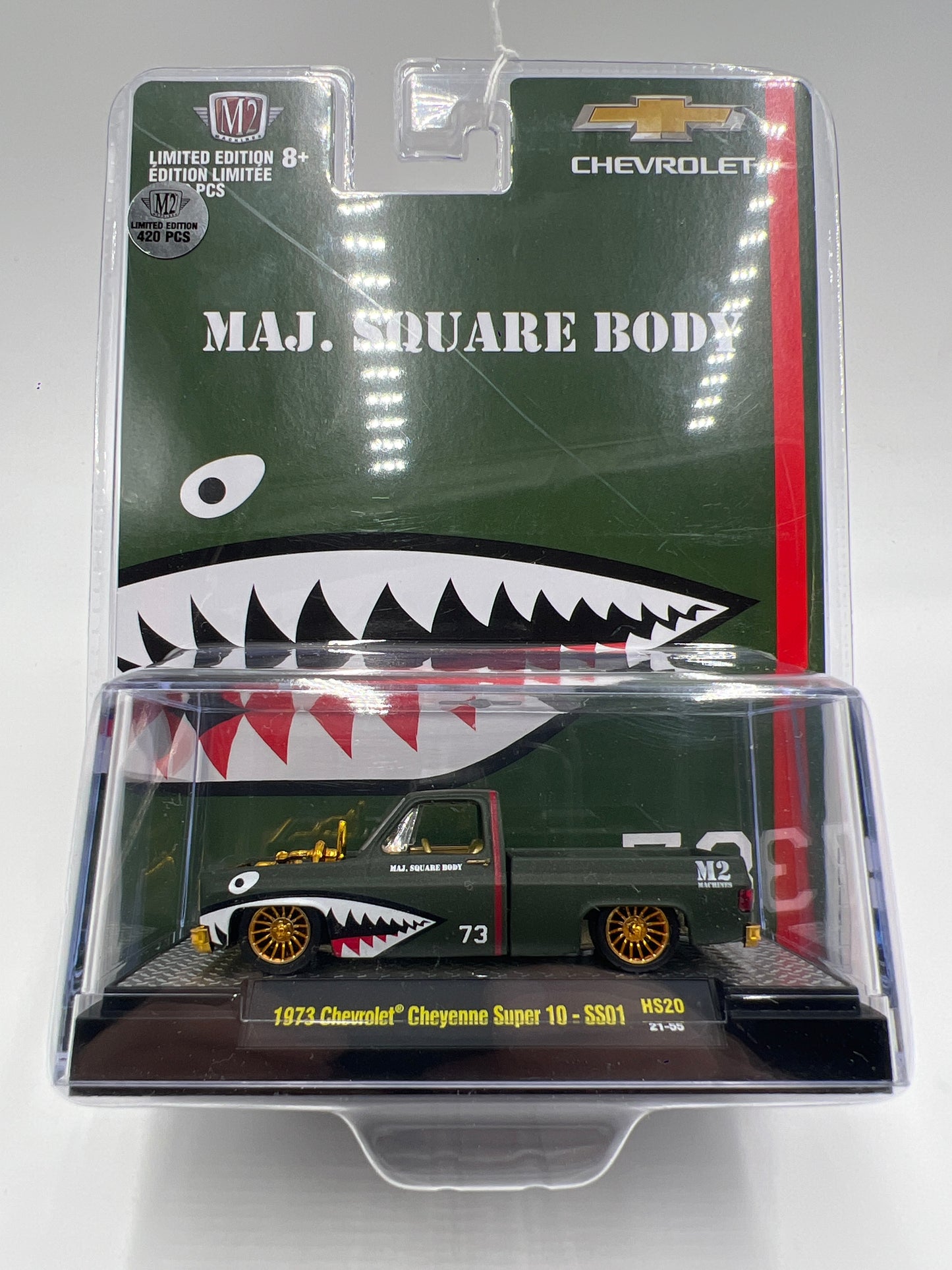 M2 Machines Hobby Exclusive CHASE 1/420 Maj Square Body 1973 Chevrolet Cheyenne Super 10 SS01 HS20