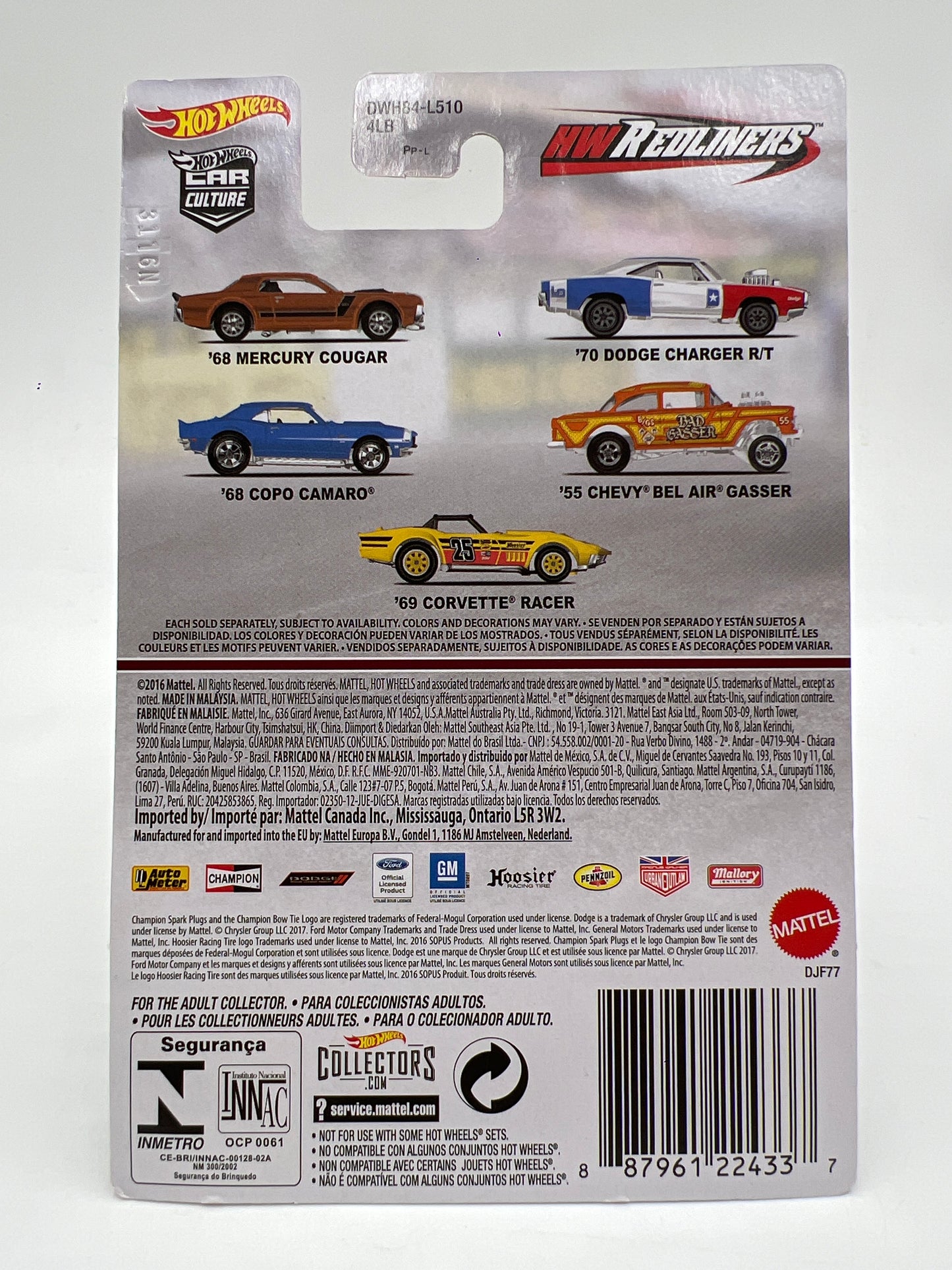 Hot Wheels Car Culture Redliners #4 55 Chevy Bel Air Gasser Orange W/Protector