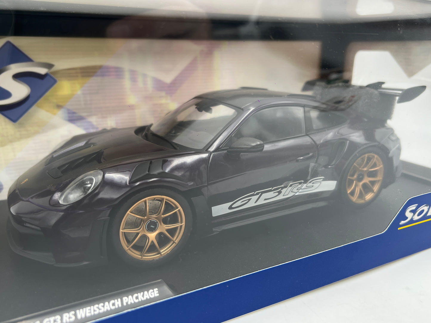 Solido 1:18 Scale Porsche 911 GT3 RS Weissach Package Dark Purple