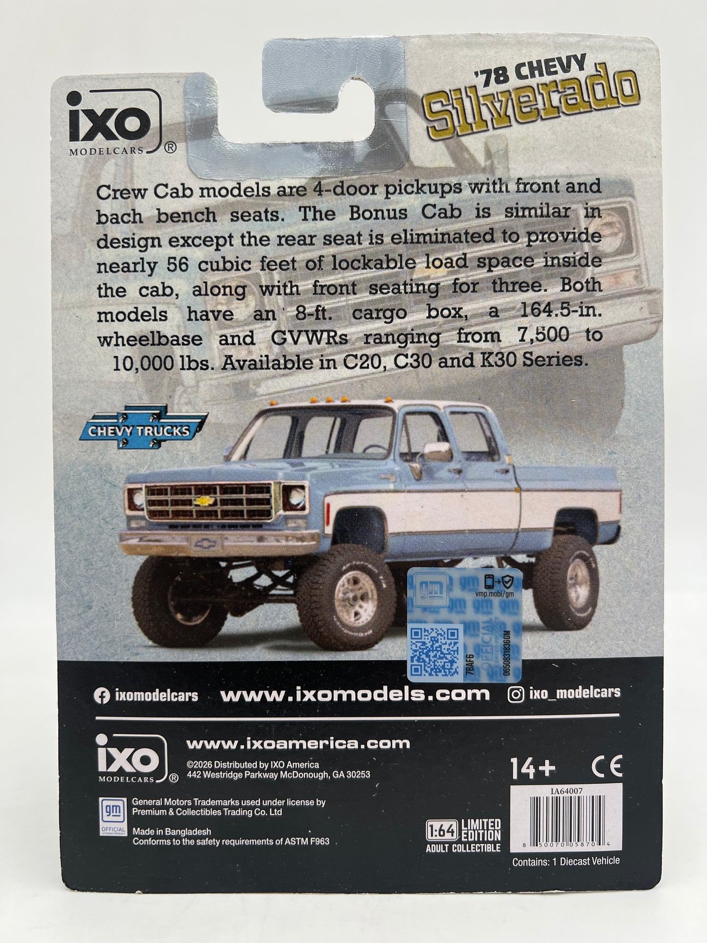 IXO Models CHASE 1978 Chevrolet K30 Crew Cab Fleetside