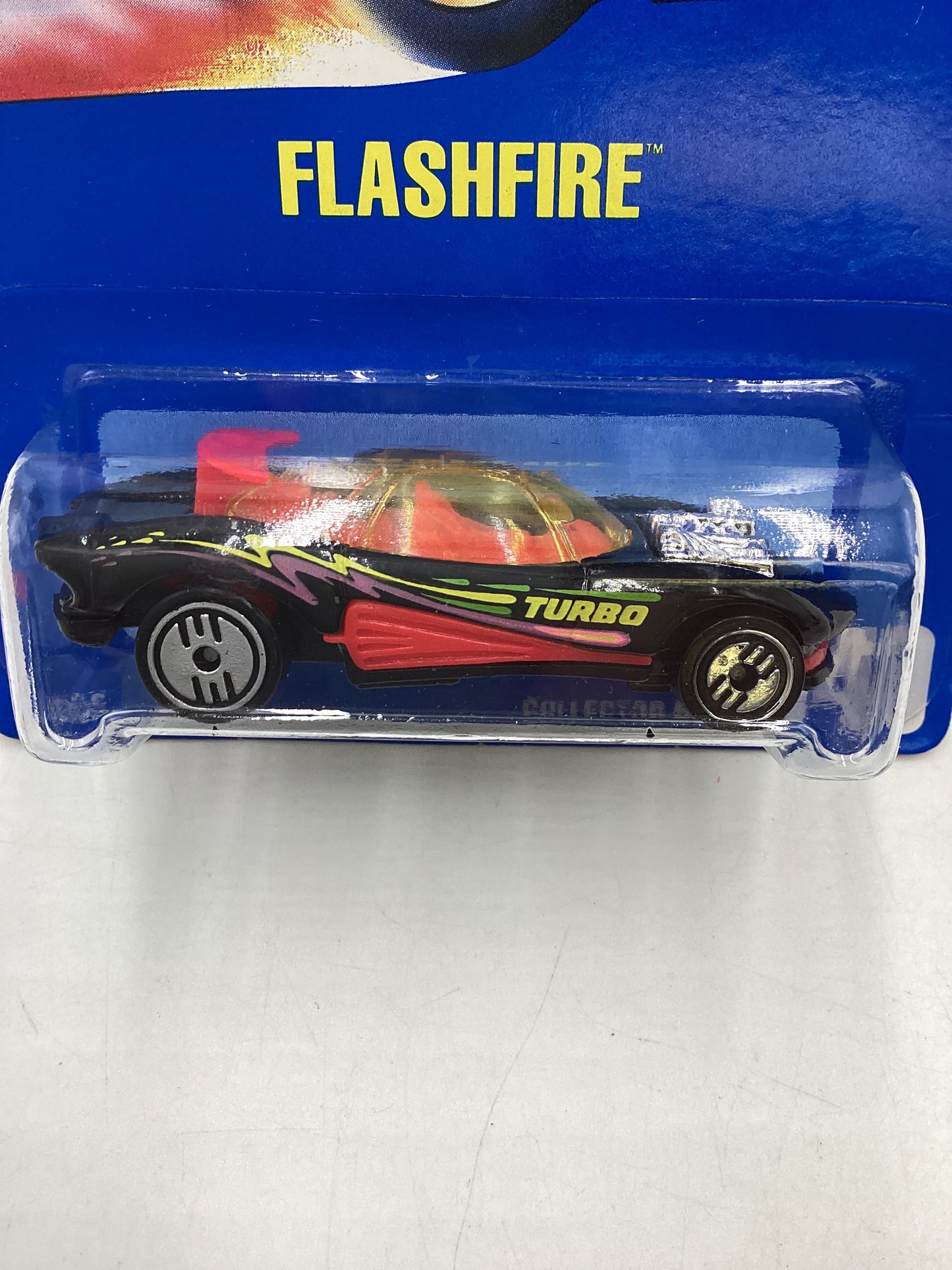 Hot Wheels Blue Card Collector  No. 140 Flashfire Black UH Chrome Wheels 240G