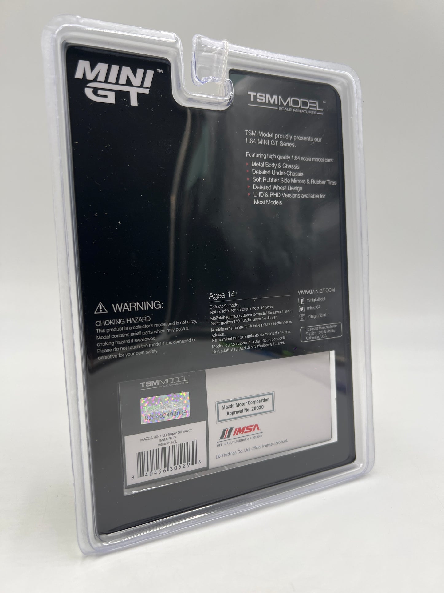 Mini GT #1011 Mazda RX-7 LB-Super Silhouette IMSA White/Blue