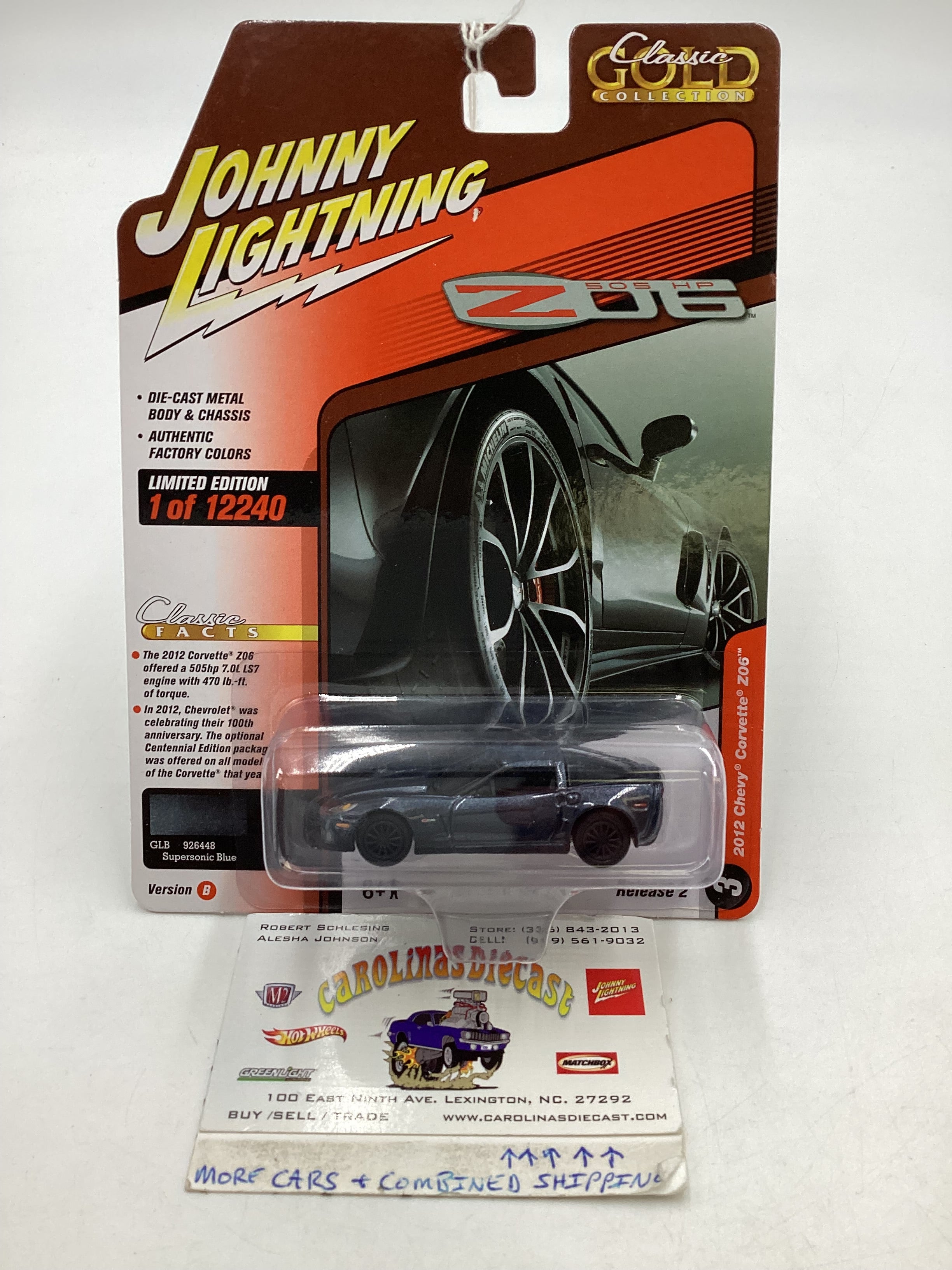 Johnny Lightning ZO6 2012 Chevy Corvette ZO6 219D – carolinasdiecast