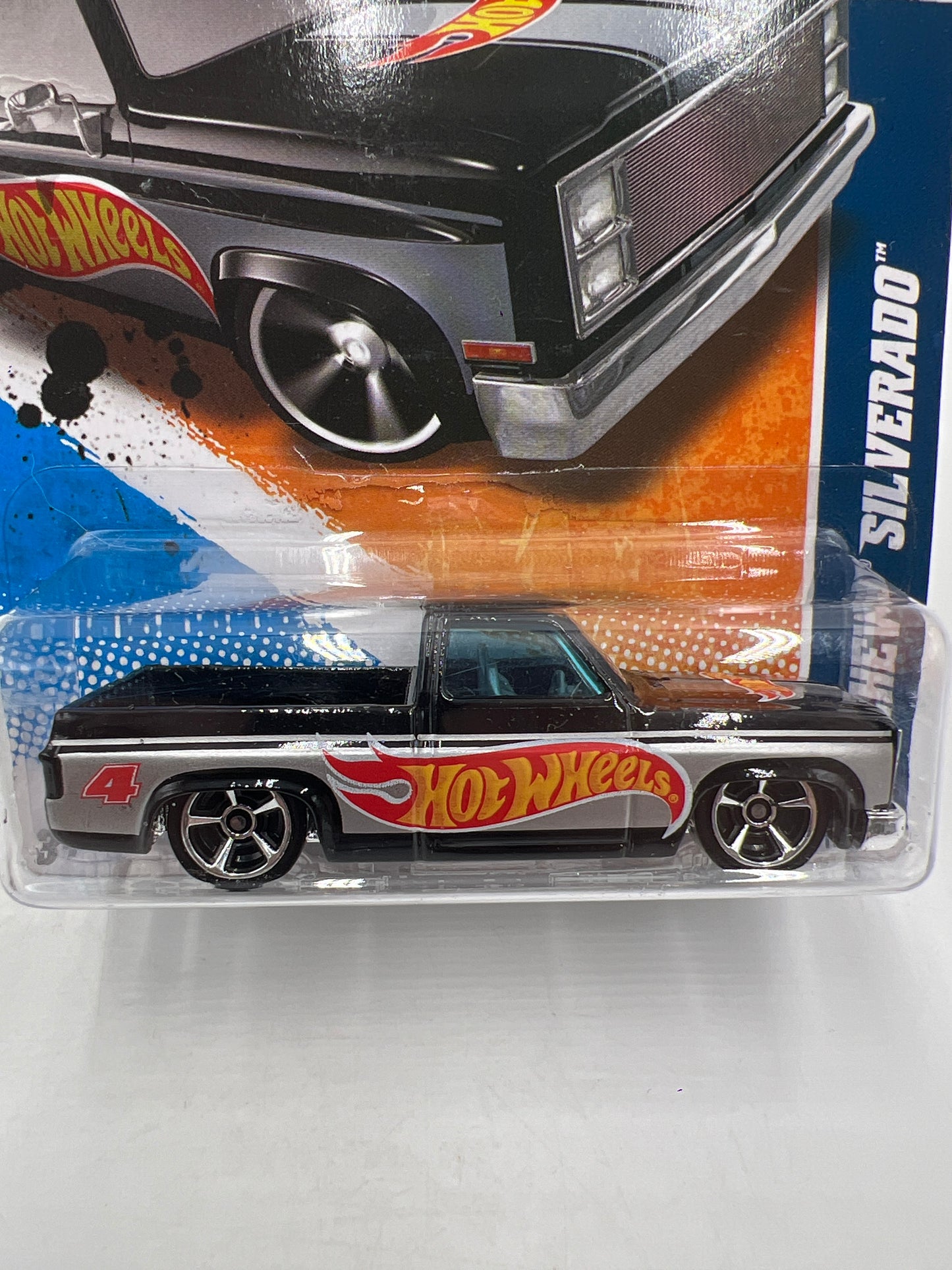 2011 Hot Wheels Walmart Exclusive #156 83 Chevy Silverado Black W/Protector
