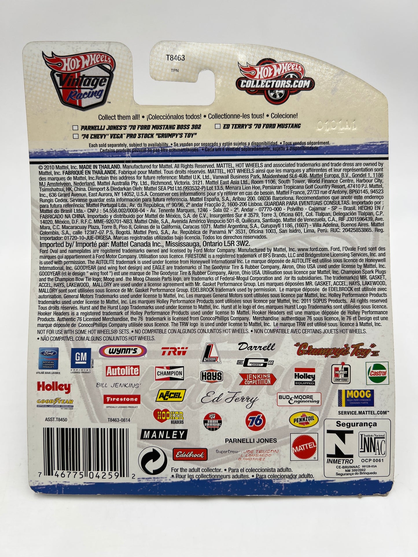 Hot Wheels Premium Vintage Racing #12 74 Chevy Vega Pro Stock Grumpys Toy Red/White W/Protector #1