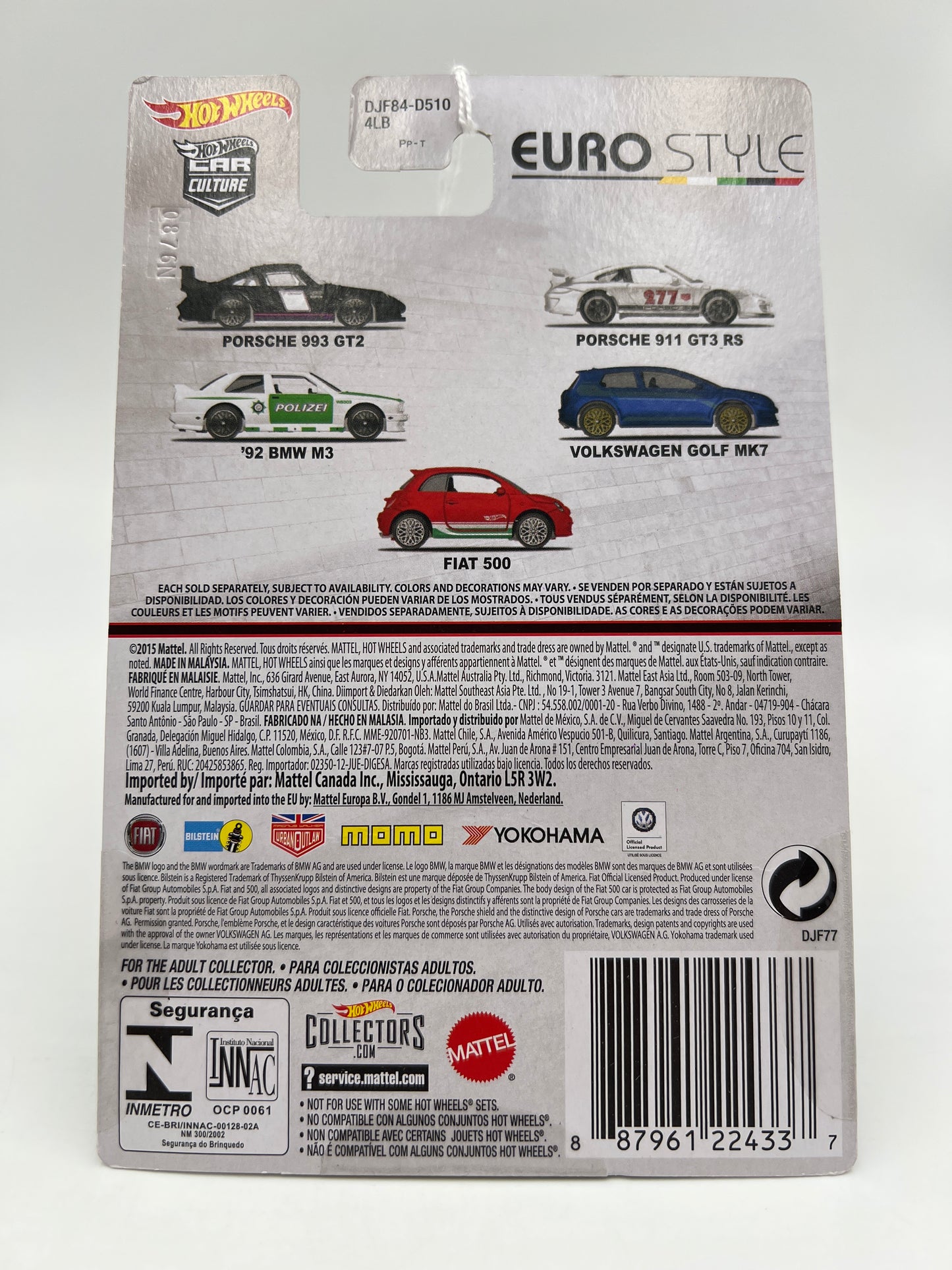 Hot Wheels Premium Euro Style #3 92 BMW M3 Polizei White/Green 245K
