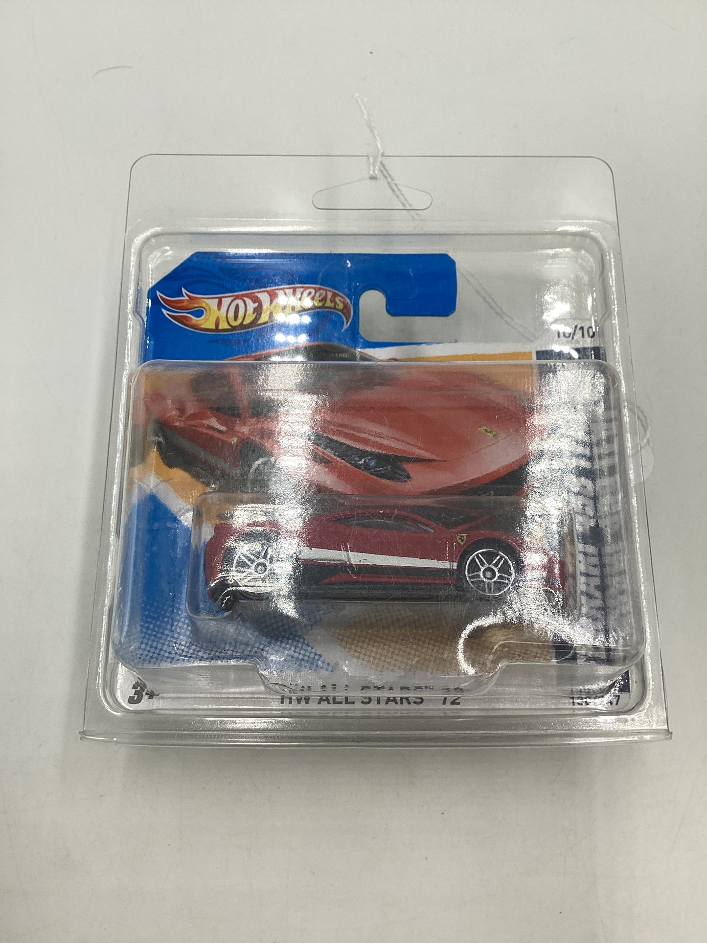 2012 Hot wheels #130 Ferrari 458 Italia Red Short Card with protector