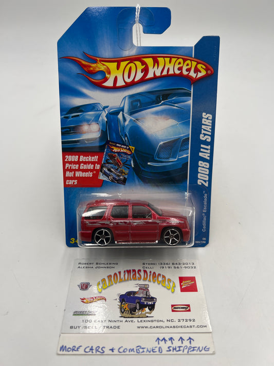 2008 Hot Wheels All Stars #65 Cadillac Escalade Red 56B