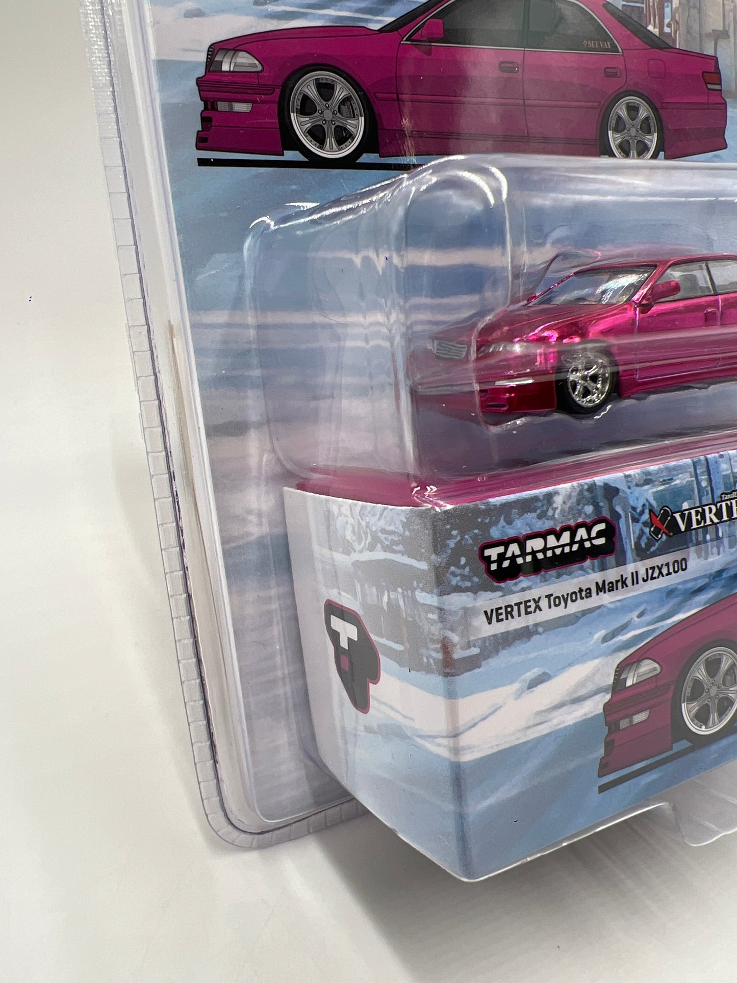 Tarmac Works Mijo Exclusives CHASE VERTEX Toyota Mark II JZX100 Pink Chrome