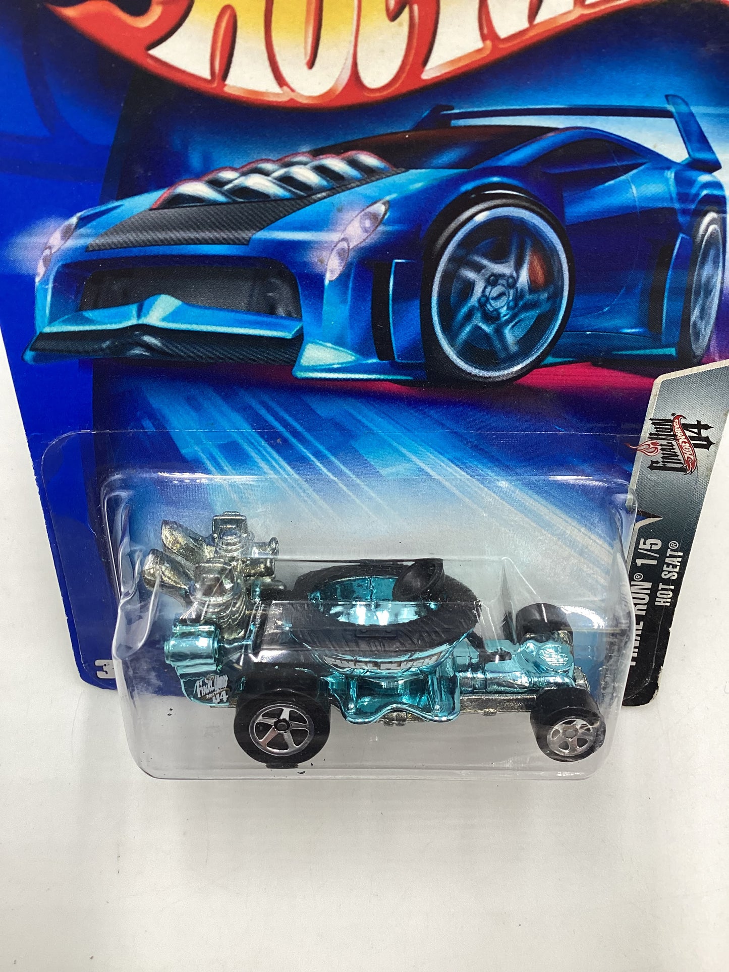 2004 Hot Wheels First Editions #133 Hot Seat Blue Chrome 116B