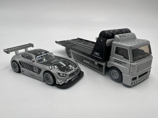 Hot Wheels 1/64 Premium Team Transport #48 16 Mercedes AMG GT3 & Fleet Street Silver Loose